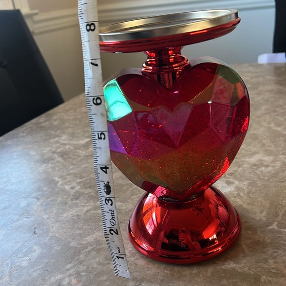 BATH & BODY WORKS glitter heart water globe candle holder - Picture 5 of 7